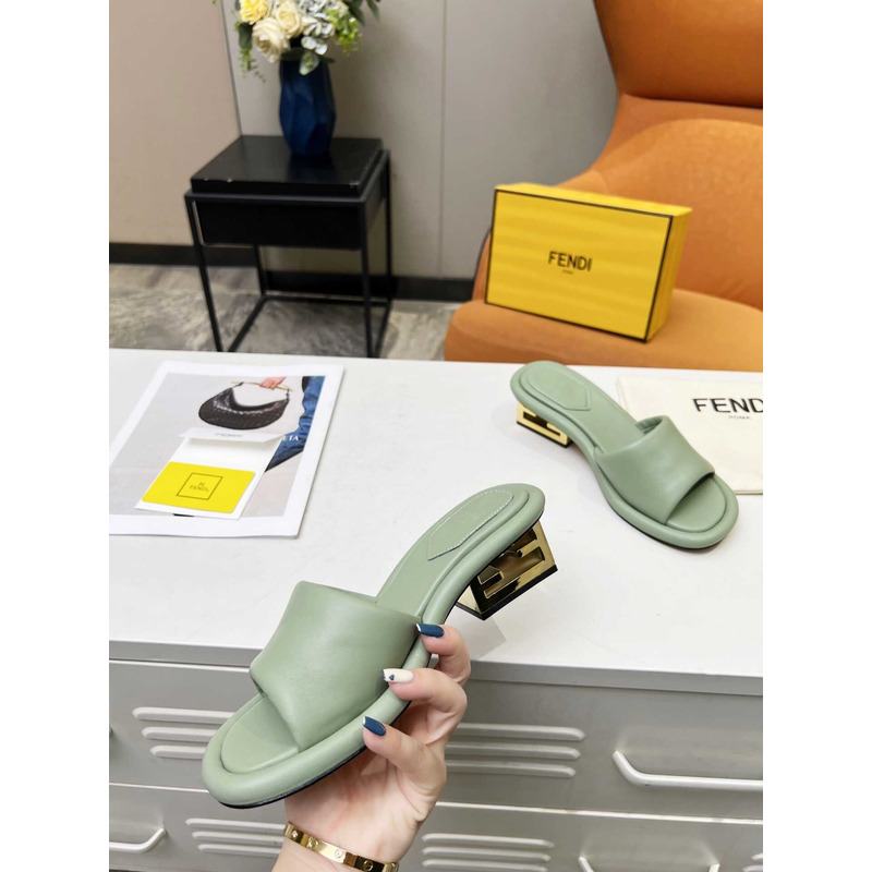 F**di high-heeled sandals for women green