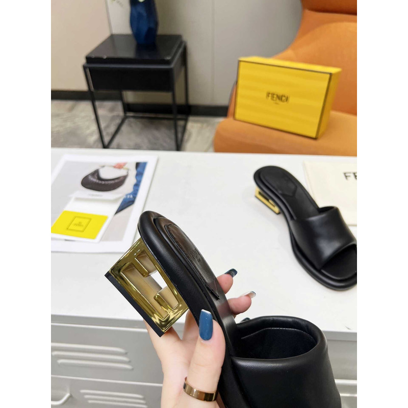 F**di high-heeled sandals for women black