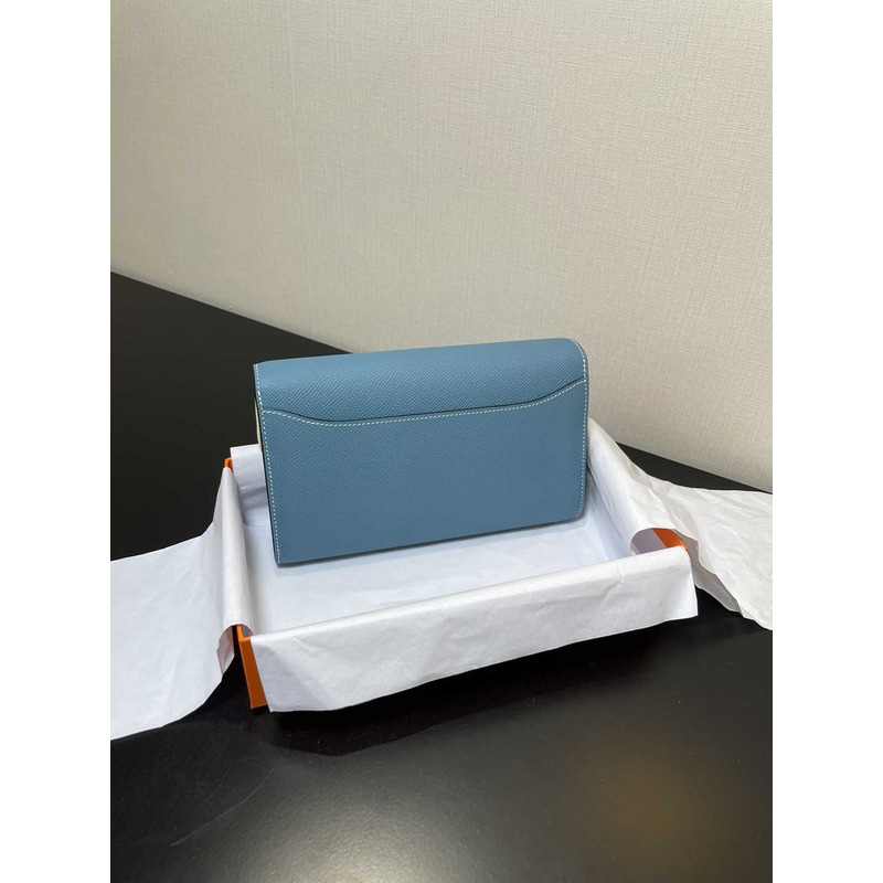 H**mes constance wallet to go gold hardware blue