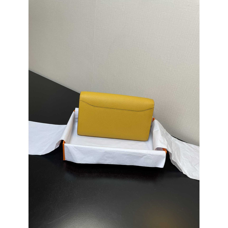 H**mes constance wallet to go silver hardware yellow