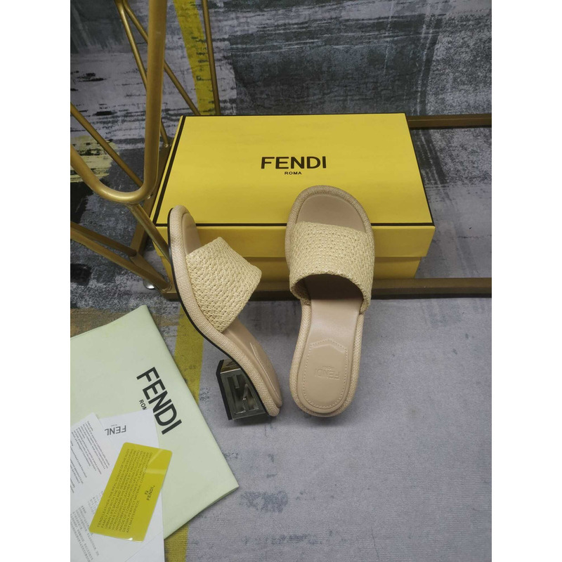 F**di baguette canary raffia sandals
