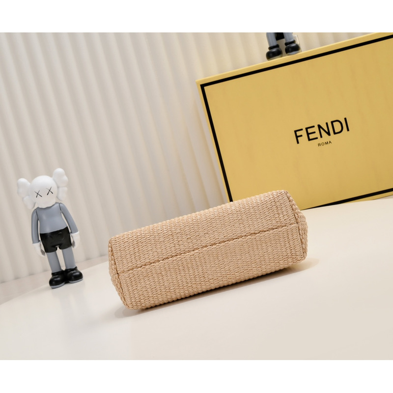 F**di small style first natural straw bag