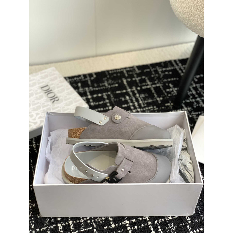 D*or x birkenstock tokio mule grey nubuck calfskin