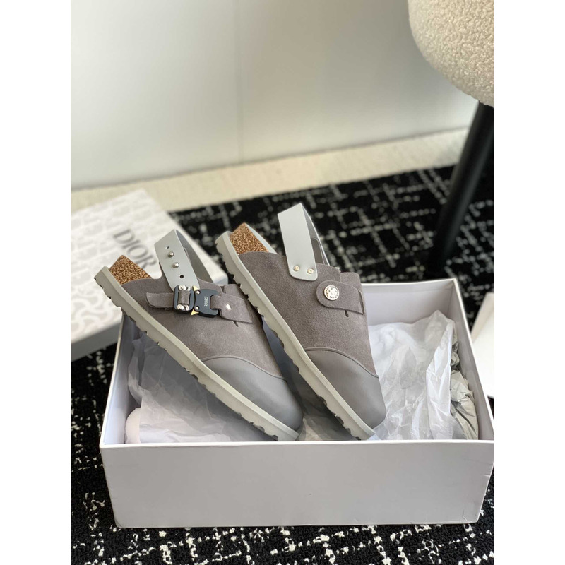 D*or x birkenstock tokio mule grey nubuck calfskin