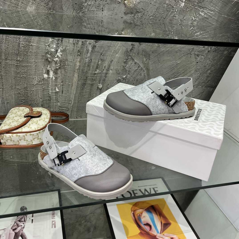 D*or x birkenstock tokio mule gray nubuck calfskin