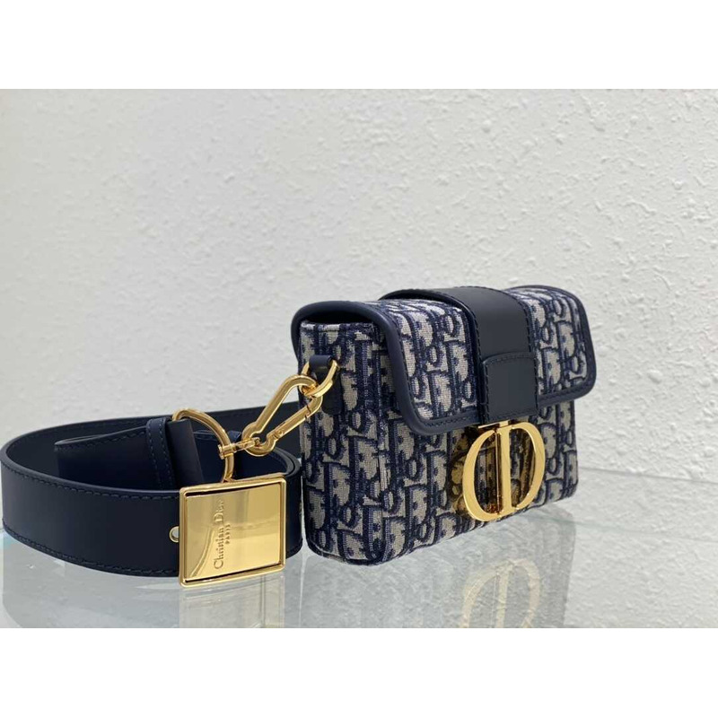 D*or 30 montaigne box bag blue oblique print