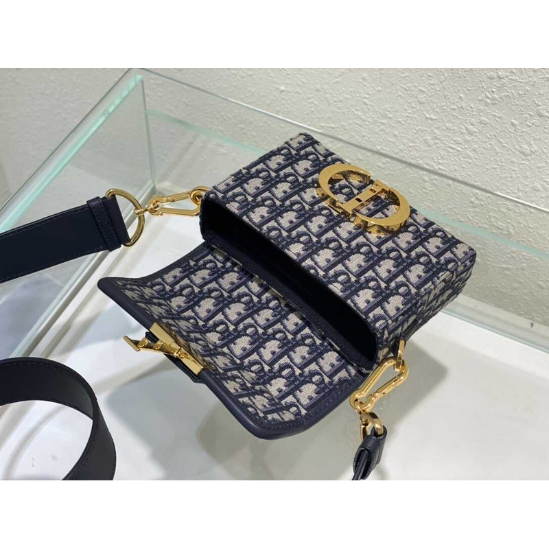 D*or 30 montaigne box bag blue oblique print