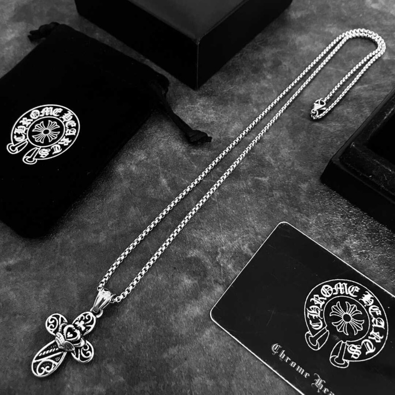 Chrome Heart Love Cross Necklace