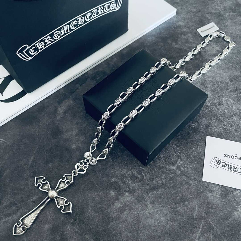 Chrome Heart Spade Cross large Cross Llower-shaped Necklace
