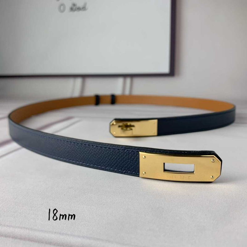 H**mes mini kelly double tour bracelet dark blue and gold hardware