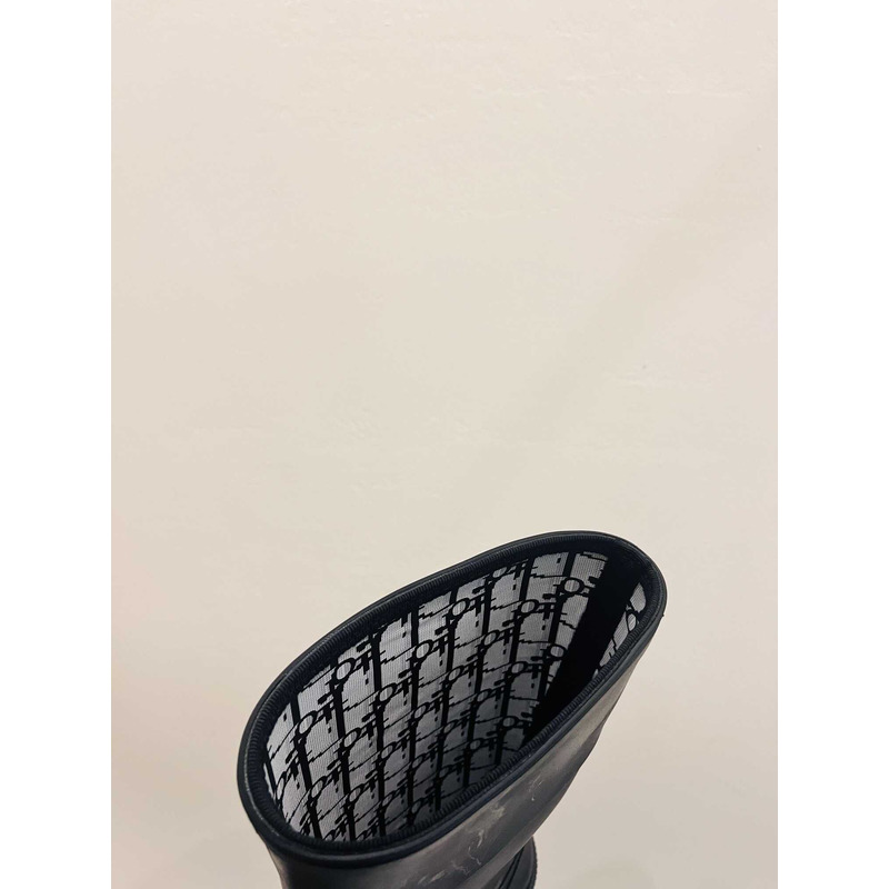 D*or union rain boots beige and brown two-tone rubber with D*or union motif black