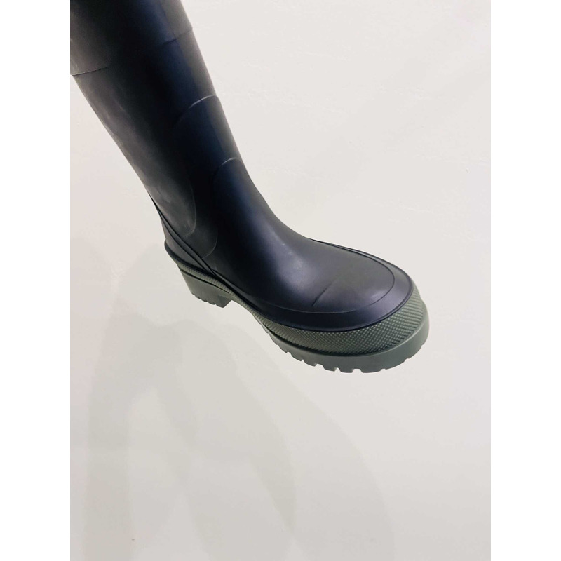 D*or union rain boots beige and brown two-tone rubber with D*or union motif black