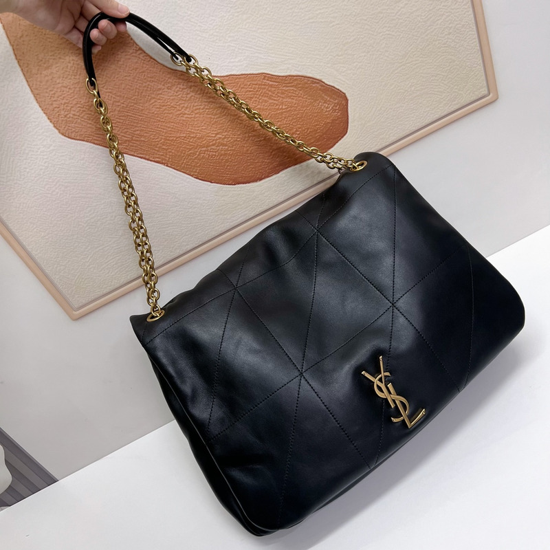 Saint Laurent Jamie 4.3 Patchwork Leather Tote In Nero Black