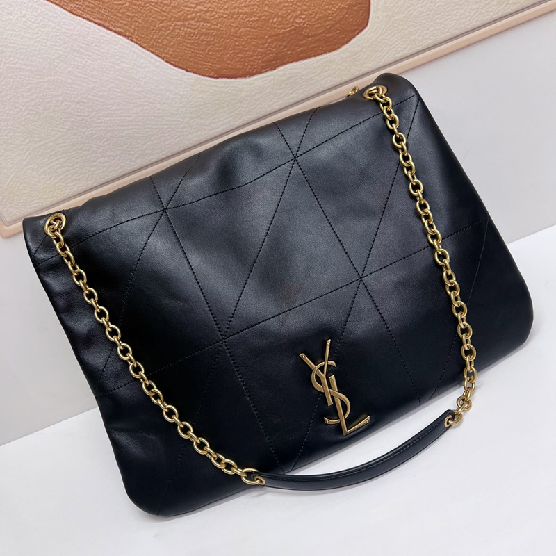 Saint Laurent Jamie 4.3 Patchwork Leather Tote In Nero Black