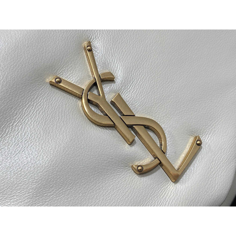 Saint Laurent Calypso Bag In Lambskin White