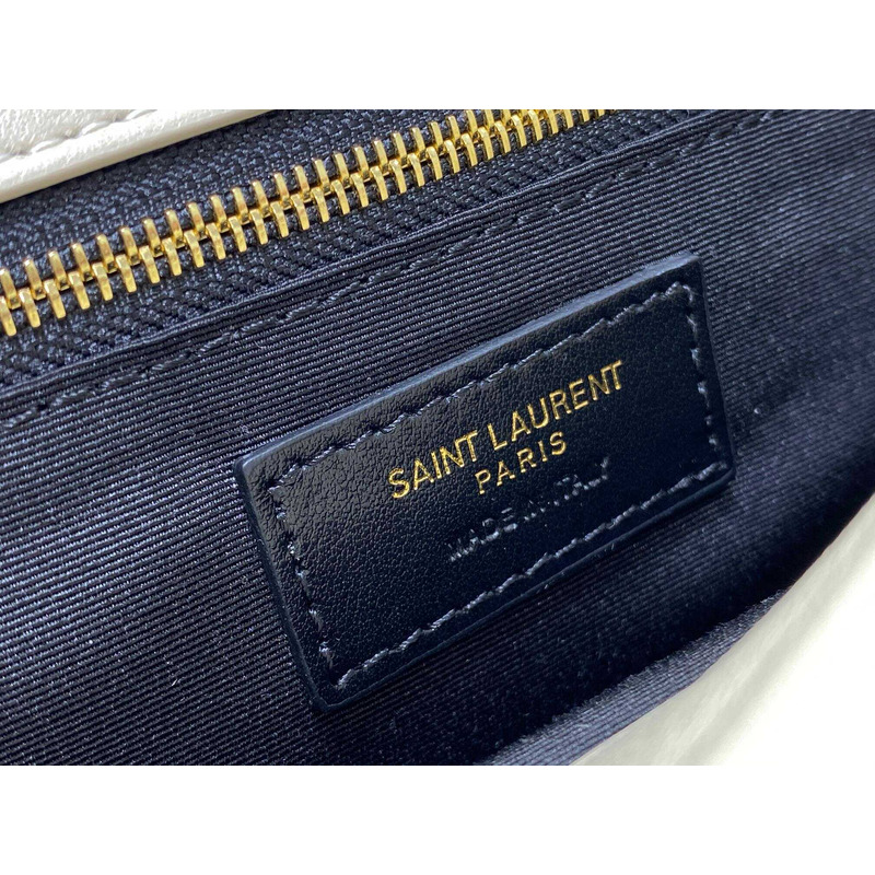 Saint Laurent Calypso Bag In Lambskin White