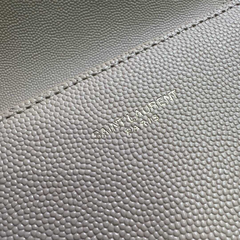 Saint Laurent Cassandra Mini Grained Embossed Leather Shoulder Crossbody Beige