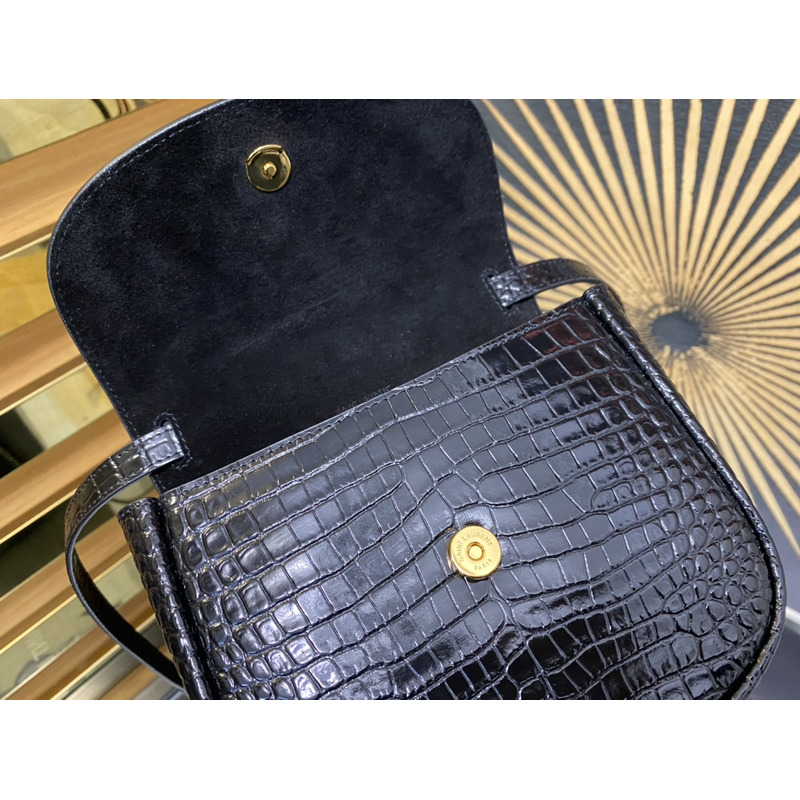 Saint Laurent Kaia Small Shoulder Bag In Patent Leather Black