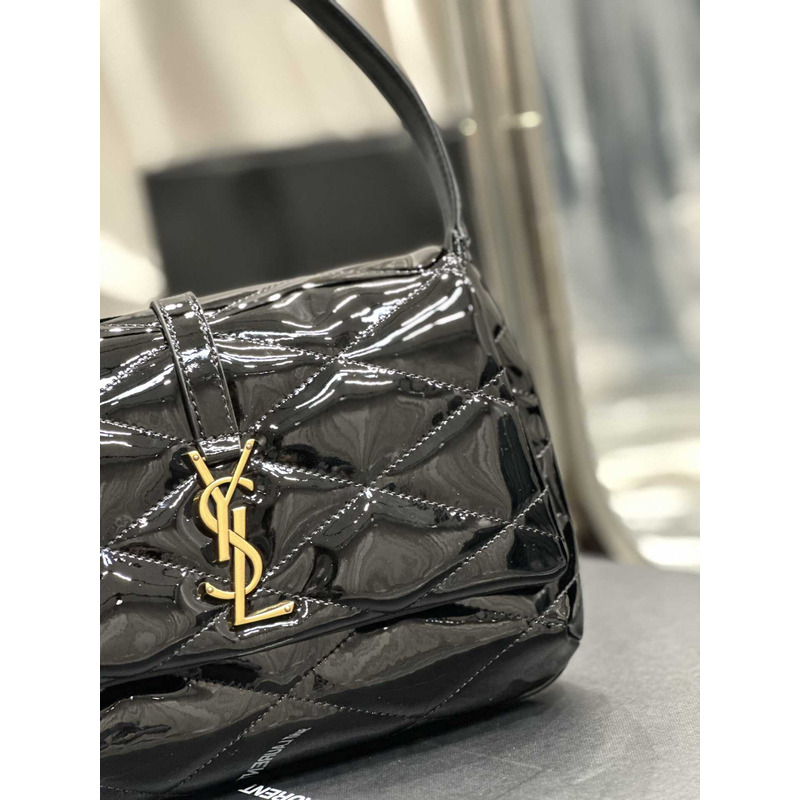 Saint Laurent Le 57 Shoulder Bag In Patent Leather Black
