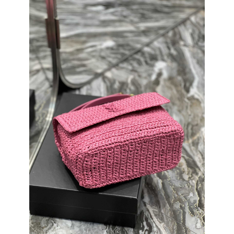 Saint Laurent Niki Medium Crocheted Shoulder Bag Pink