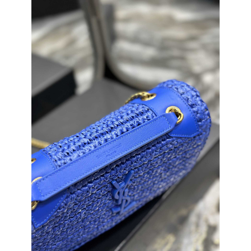 Saint Laurent Niki Small Crocheted Shoulder Bag Royal Blue
