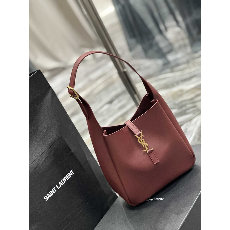 Saint Laurent Le5a7 Hobo Bag Small Red