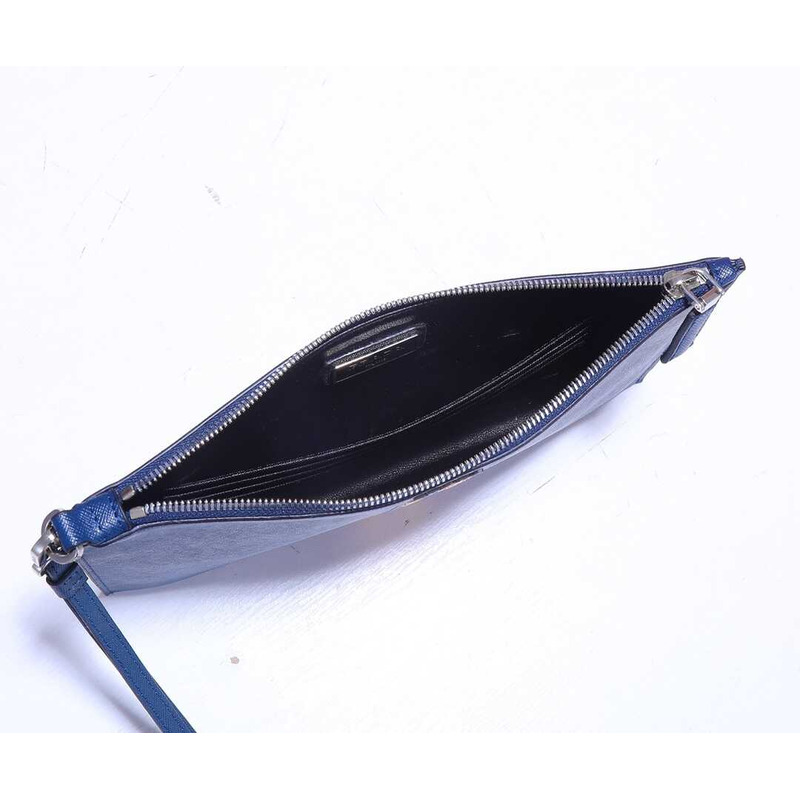 Pra*a leather pouch blue