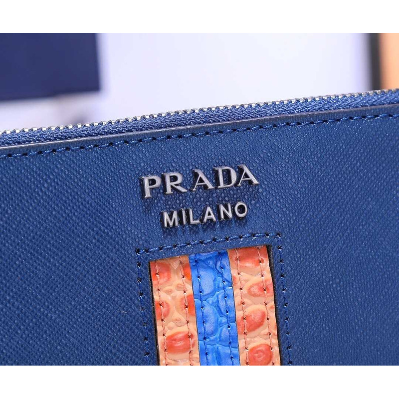 Pra*a leather pouch blue