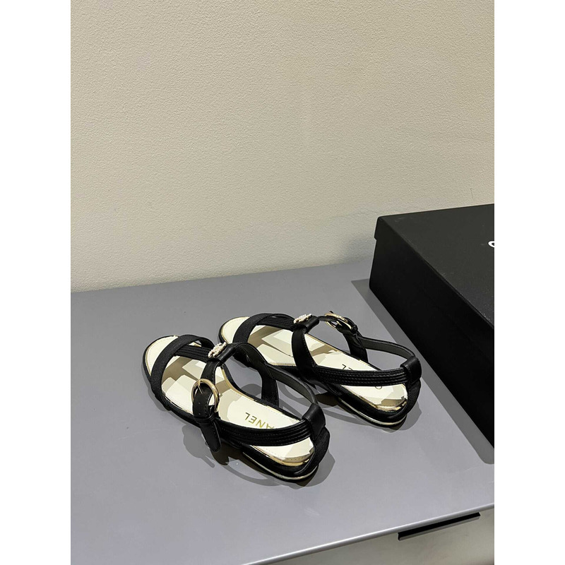 Ch*el black cg sandals