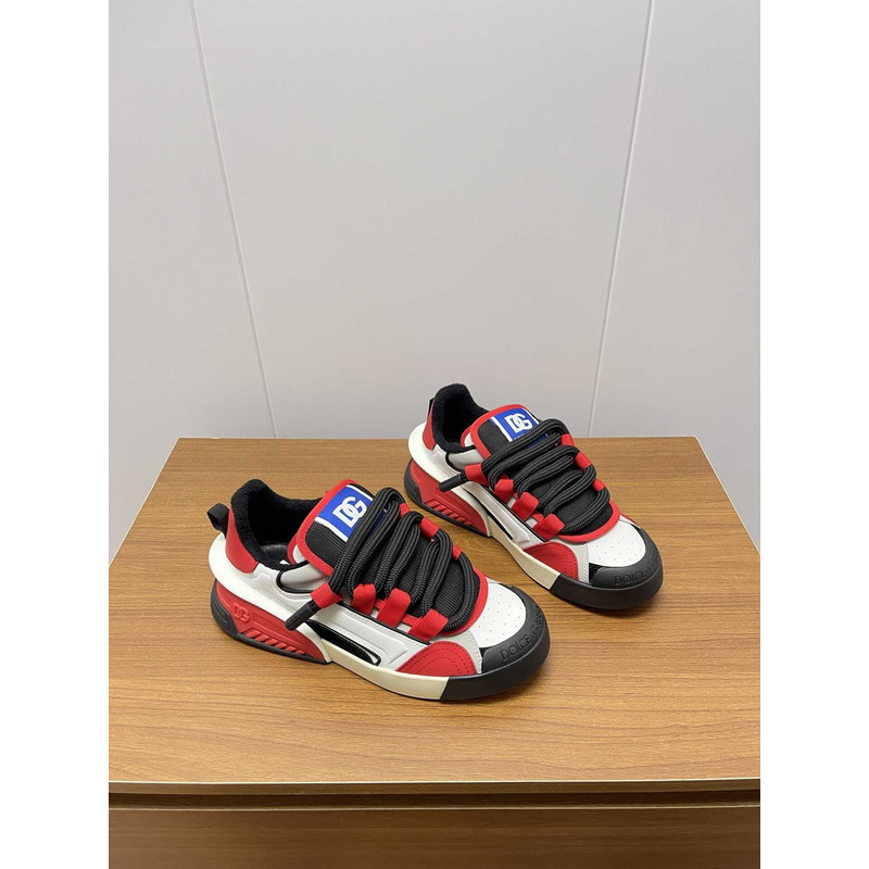 Dolce & Gabbana Black And Red Sneakers With Logo