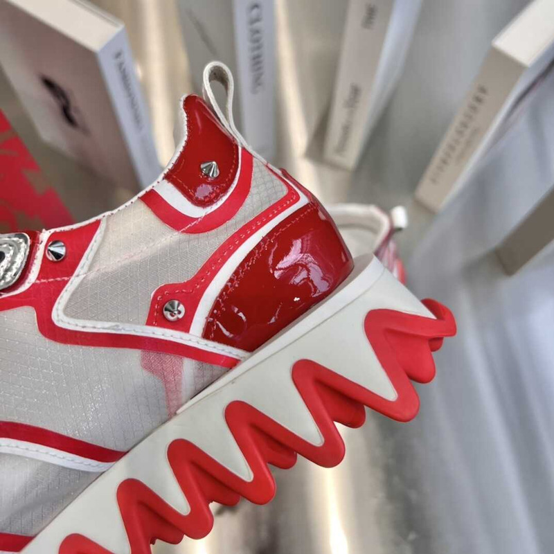 Ch**an louboutin sharkina sneaker white red