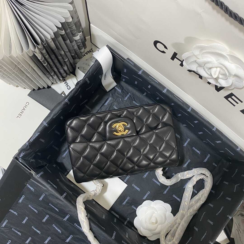 Ch*el classic flap mini  shoulder bag black
