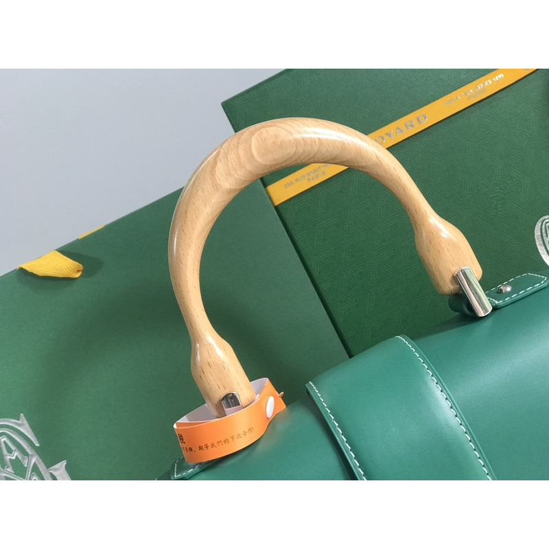 Go*ard green coated canvas and leather mm saigon top handle bag