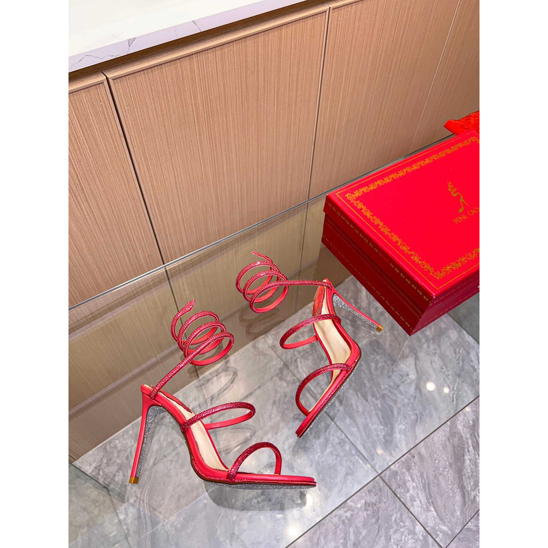 Rene Caovilla Caovilla Cleo Jewel Stiletto Sandals Red