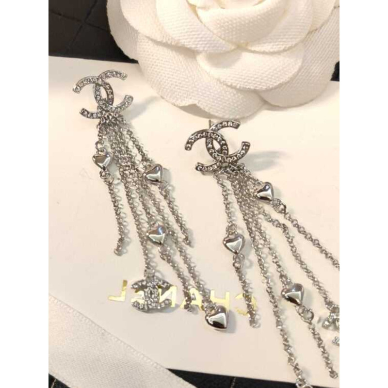Ch*el cc drop earrings silver
