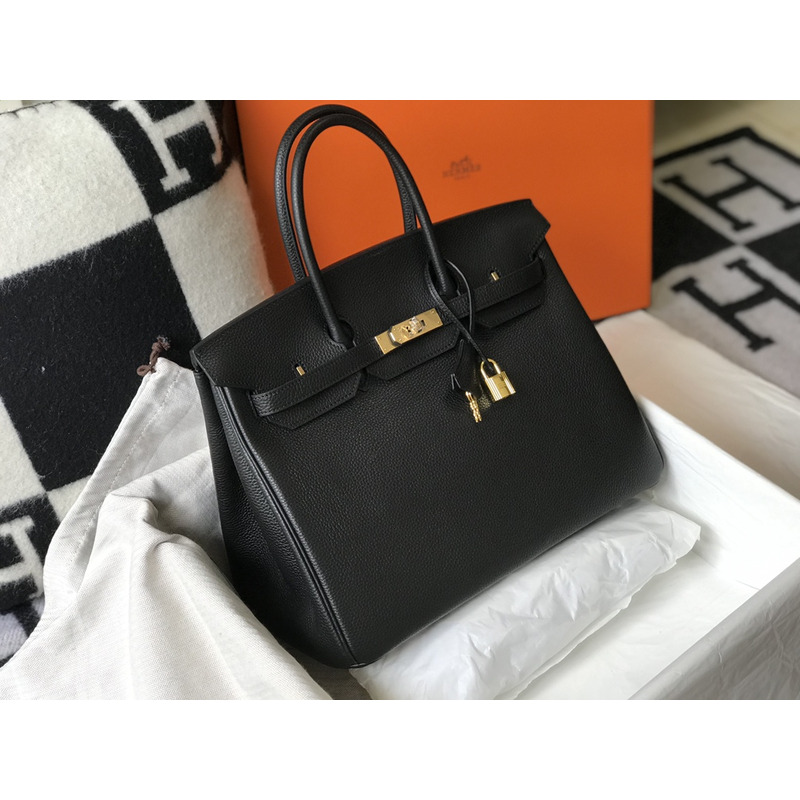 H**mes birkin 35 leather bag black