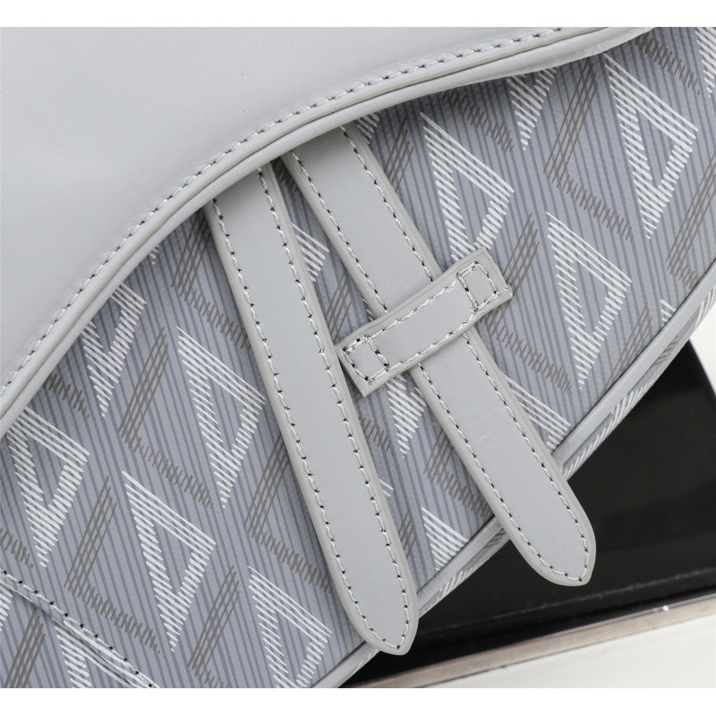 d*or essentials  saddle bag d*or gray cd Di*m*nd canvas and smooth calfskin
