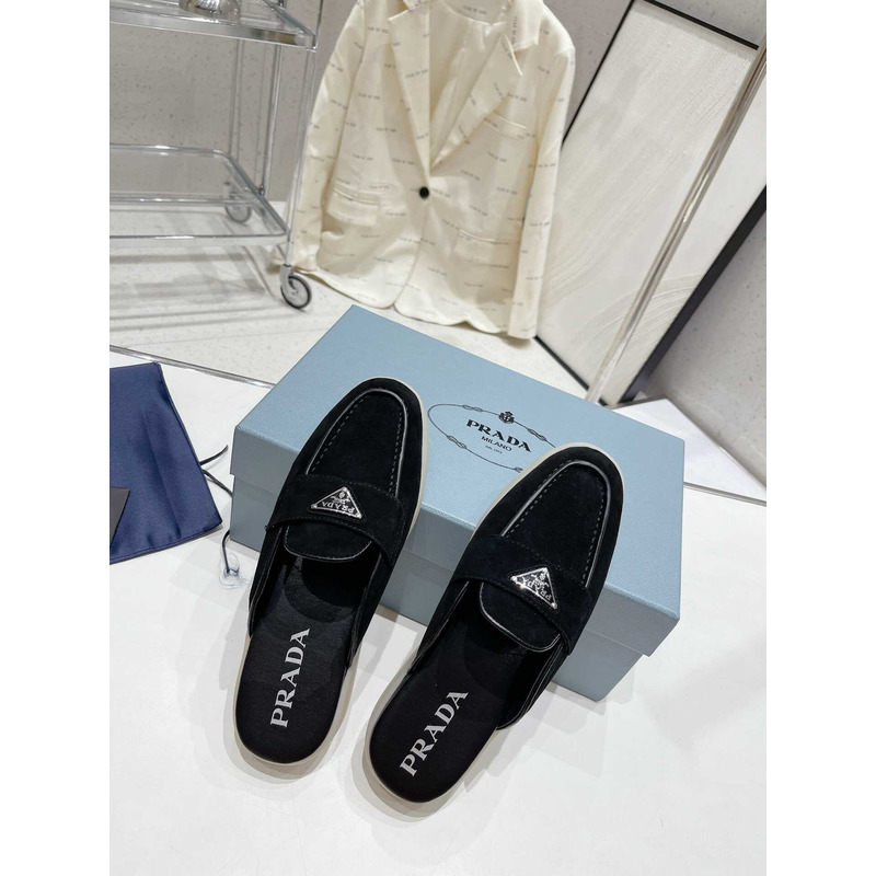 Pra*a chamois leather mule black