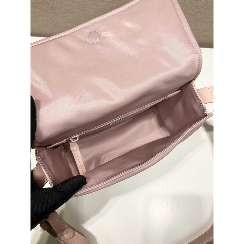Pra*a re-nylon small padded shoulder bag pink