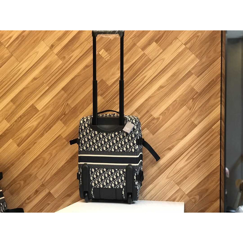 D*or small D*ortravel suitcase blue D*or oblique technical jacquard