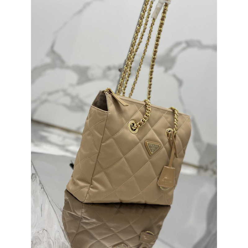 Pra*a re-nylon recycled nylon tote bag beige