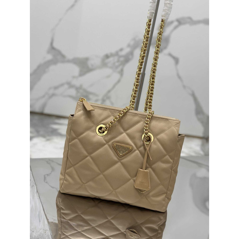 Pra*a re-nylon recycled nylon tote bag beige