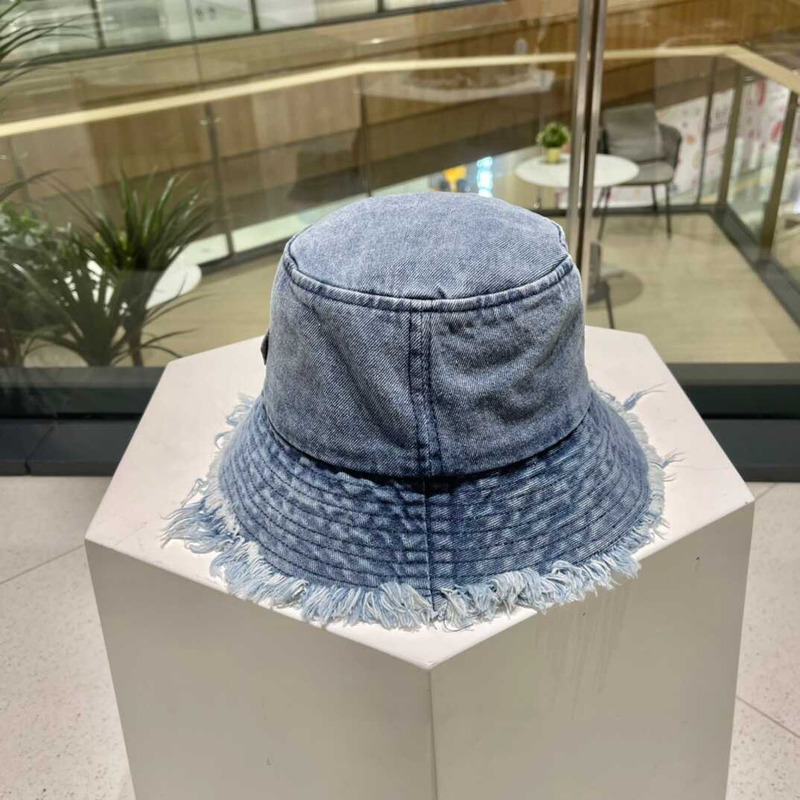 Pra*a denim bucket hat with daisy blue