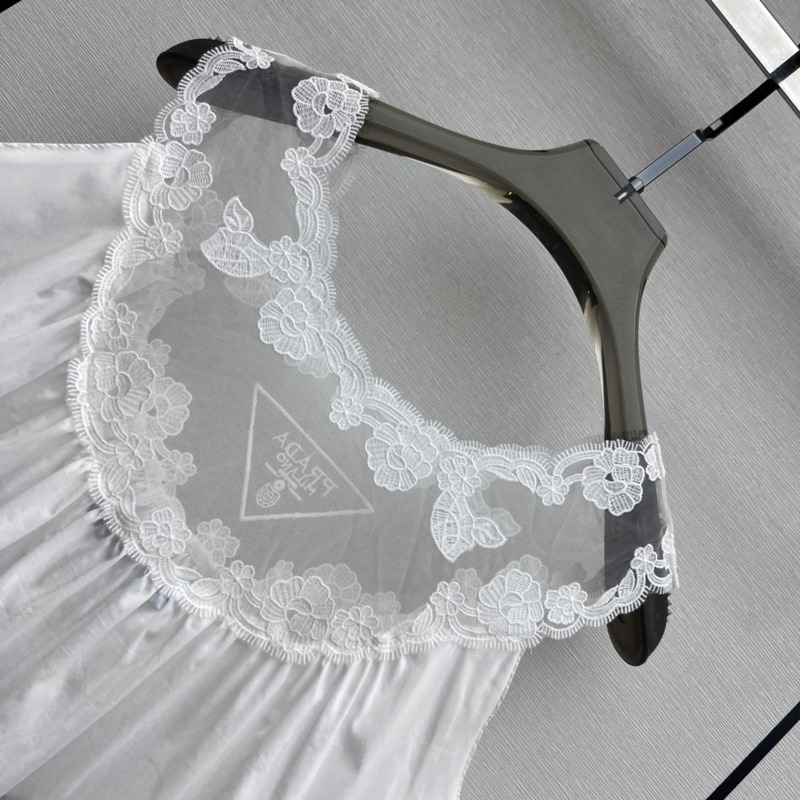 Pra*a lace patchwork sleeveless top white