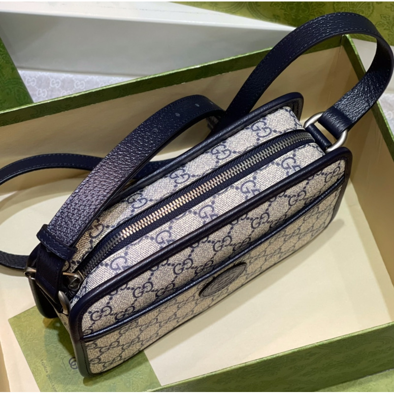 G*u*i mini bag with interlocking g dark blue