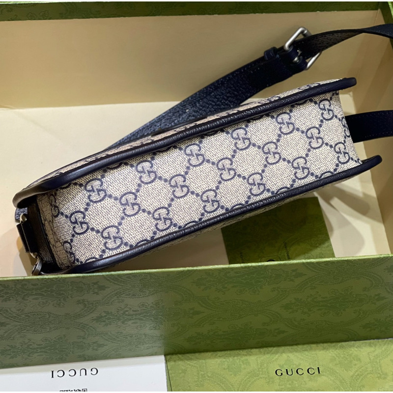 G*u*i mini bag with interlocking g dark blue