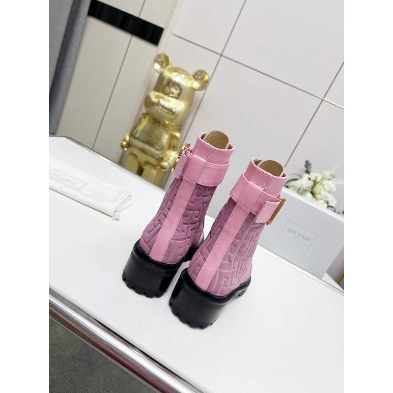 Balmain Ranger Romy Jacquard Booties Pink