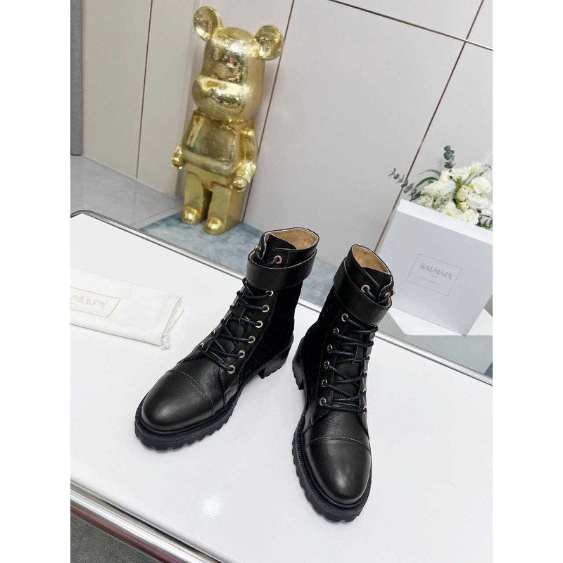 Balmain Ranger Romy Jacquard Booties Black