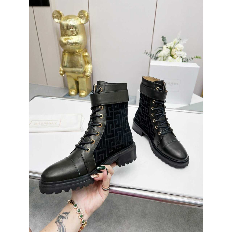 Balmain Ranger Romy Jacquard Booties Black