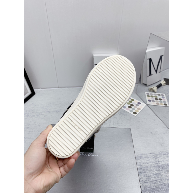 Rick Owens Geobasket High Top Sneakers Thick Lace Black